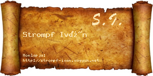 Strompf Iván névjegykártya
